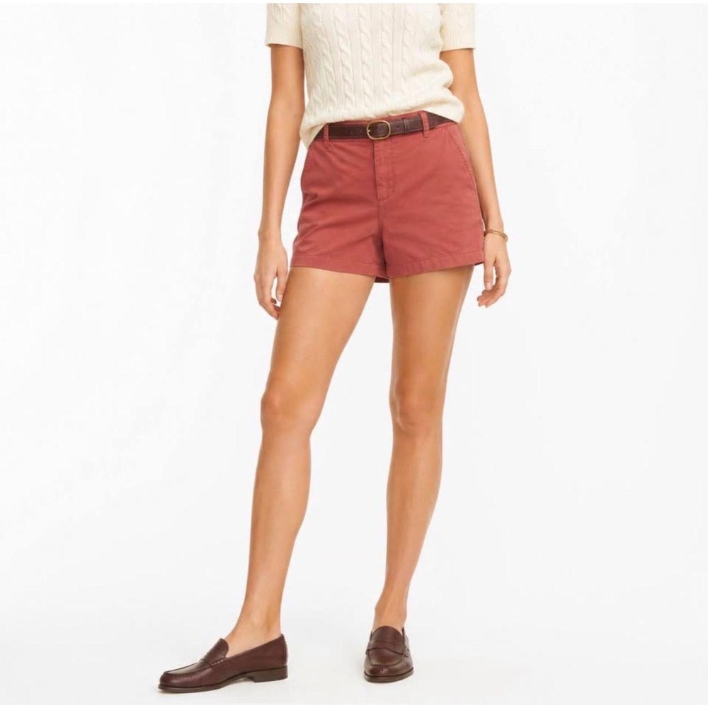 J.Crew Chino Shorts Coral Pink Womens Size 0 4in Inseam Cotton Casual